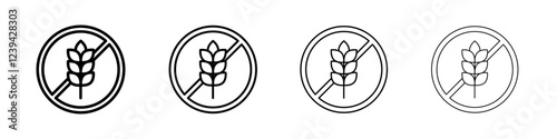 Gluten free icon linear logo isolated