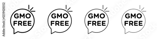 gmo free icon linear logo isolated