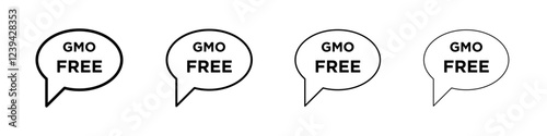 gmo free icon linear logo isolated