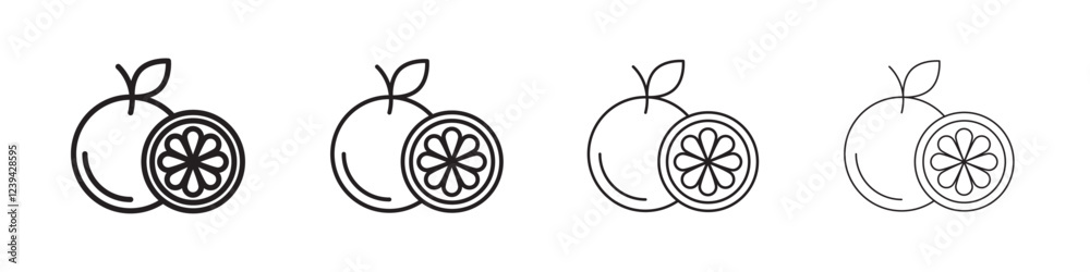 Obraz premium Grapefruit icon linear logo isolated