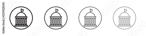 Government icon linear logo isolated
