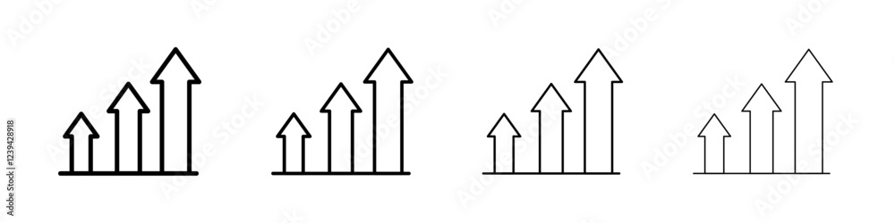 growth arrow bars icon linear logo isolated growth arrow bars icon linear logo isolated