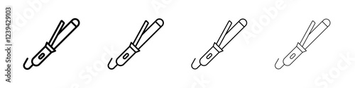 Hair curler icon linear logo isolated