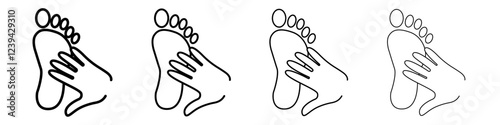 hand and foot icon linear logo isolated