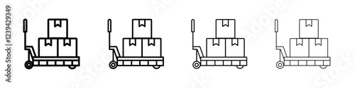 Hand pallet jack icon linear logo isolated