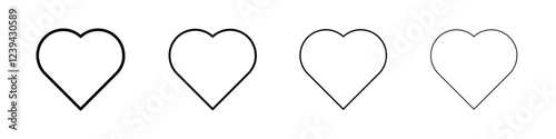 Heart icon Outline sign symbol set