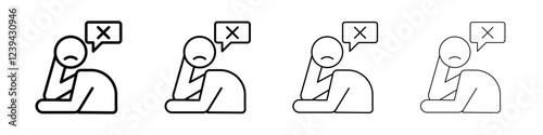 helpless human icon Outline sign symbol set