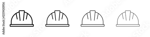 Helmet icon Outline sign symbol set