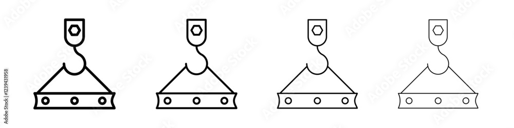Hook icon Outline sign symbol set Hook icon Outline sign symbol set