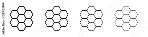 honeycomb icon Outline sign symbol set