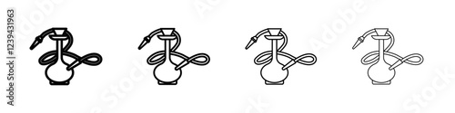 Hookah icon Outline sign symbol set