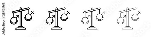 Hormone imbalance icon Outline sign symbol set