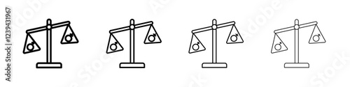 Hormone imbalance icon Outline sign symbol set