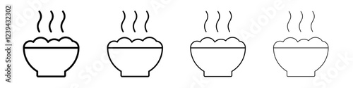 Hot meal icon Outline sign symbol set