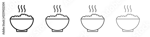 Hot meal icon Outline sign symbol set