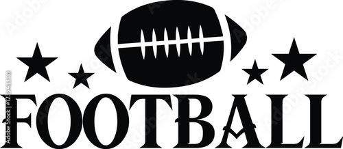 Football typography clip art design on plain white transparent isolated background for card, shirt, hoodie, sweatshirt, apparel, card, tag, mug, icon, poster or badge, tailgates and touchdowns