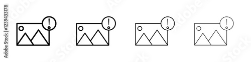 Image Error icon Outline sign symbol set