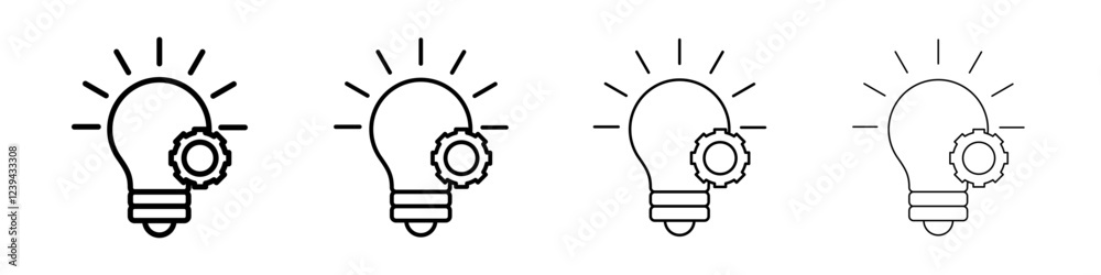 Implement icon Outline sign symbol set Implement icon Outline sign symbol set