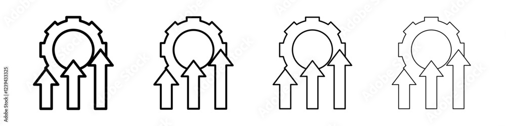 Improvement icon Outline sign symbol set Improvement icon Outline sign symbol set