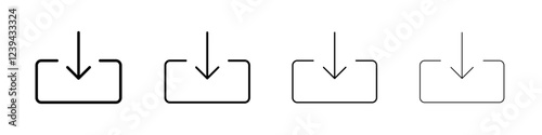 Import icon Outline sign symbol set