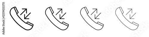 incoming outgoing calls icon Outline sign symbol set