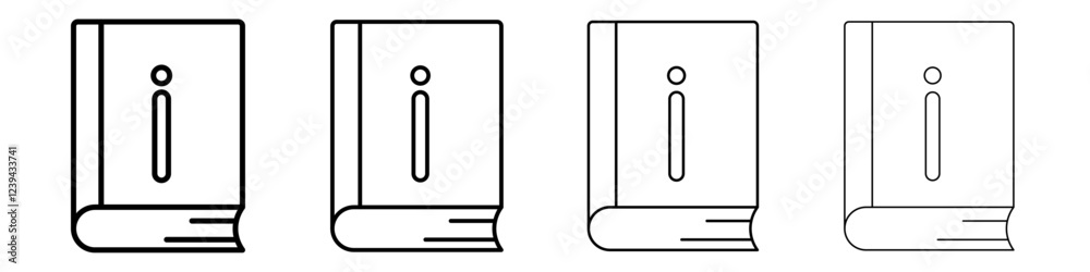 Information book icon Outline sign symbol set Information book icon Outline sign symbol set