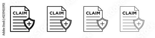 Insurance Claim icon Outline sign symbol set