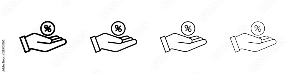 Interest icon Outline sign symbol set Interest icon Outline sign symbol set