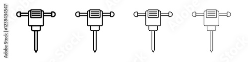 jack hammer icon Outline sign symbol set