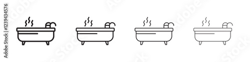 Jacuzzi icon Outline sign symbol set