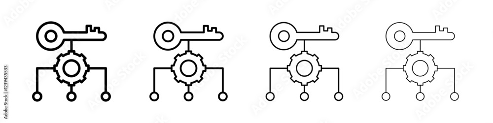 Key factor icon Outline sign symbol set Key factor icon Outline sign symbol set