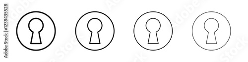 key hole icon Outline sign symbol set