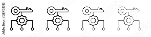 Key factor icon Outline sign symbol set