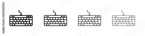 Keyboard icon Outline sign symbol set