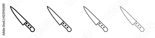 knife icon Outline sign symbol set