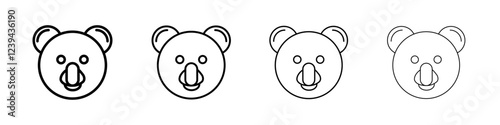 Photography Koala head icon Outline sign symbol set