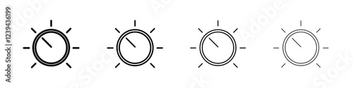 Knob icon Outline sign symbol set