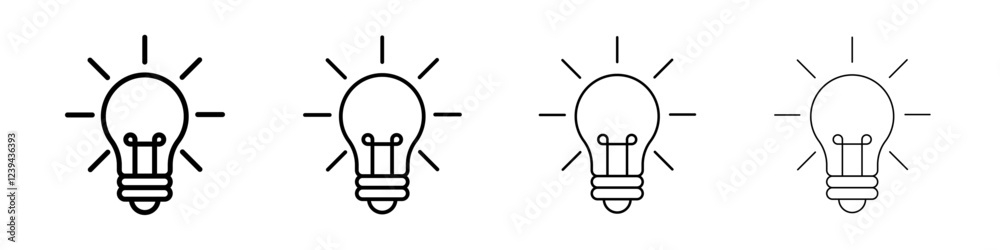 Lamp icon Outline sign symbol set Lamp icon Outline sign symbol set