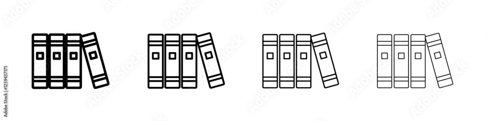 Library icon Outline sign symbol set Library icon Outline sign symbol set