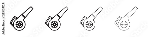 Leaf blower icon Outline sign symbol set