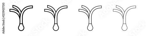 leek icon Outline sign symbol set