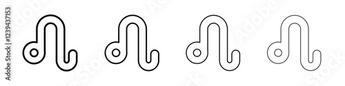 Leo zodiac sign icon Outline sign symbol set