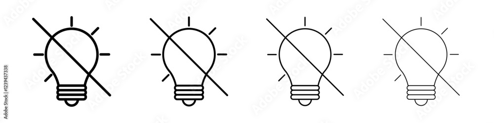 Light off icon Outline sign symbol set Light off icon Outline sign symbol set