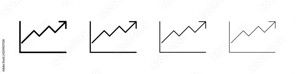 Line Chart Icon Outline sign symbol set Line Chart Icon Outline sign symbol set