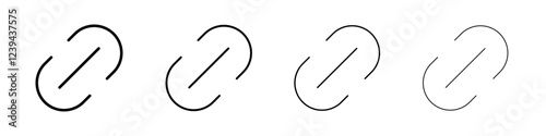 Link icon Outline sign symbol set