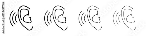 Listening icon Outline sign symbol set