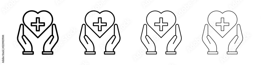Madical support icon Outline sign symbol set Madical support icon Outline sign symbol set