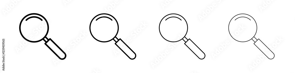 Magnifying glass icon Outline sign symbol set Magnifying glass icon Outline sign symbol set