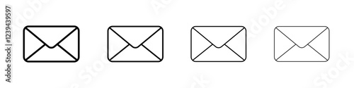 Mail icon Outline sign symbol set