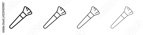 Makup brush icon Outline sign symbol set